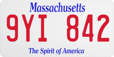 MA license plate 9YI842