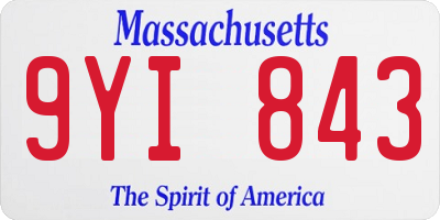 MA license plate 9YI843