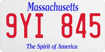 MA license plate 9YI845
