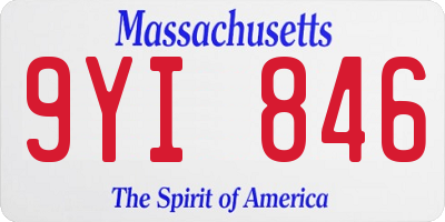 MA license plate 9YI846