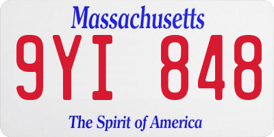 MA license plate 9YI848