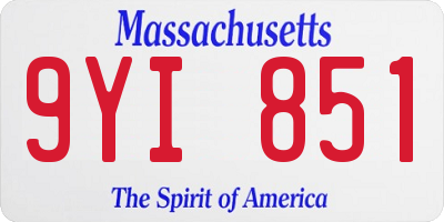MA license plate 9YI851