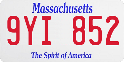 MA license plate 9YI852
