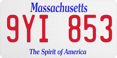 MA license plate 9YI853