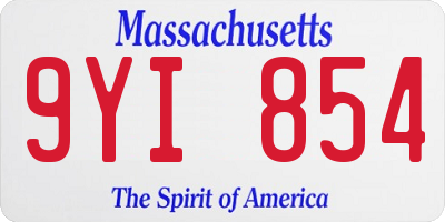 MA license plate 9YI854