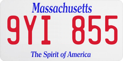 MA license plate 9YI855