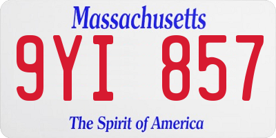 MA license plate 9YI857