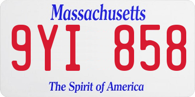 MA license plate 9YI858
