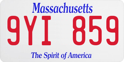 MA license plate 9YI859