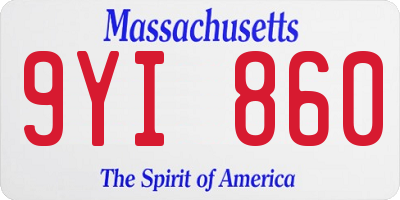 MA license plate 9YI860