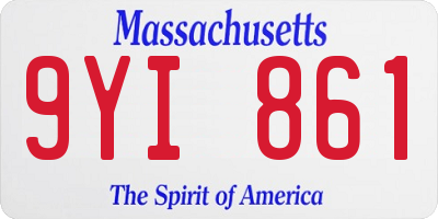 MA license plate 9YI861