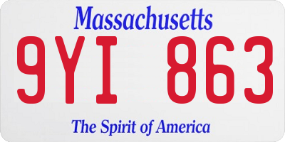 MA license plate 9YI863