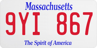 MA license plate 9YI867