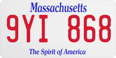 MA license plate 9YI868