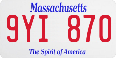 MA license plate 9YI870