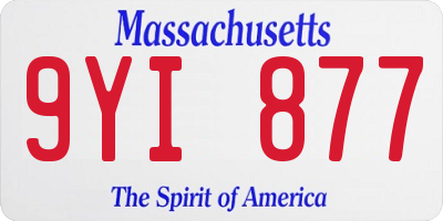 MA license plate 9YI877
