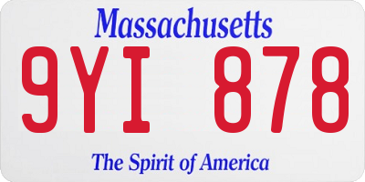MA license plate 9YI878