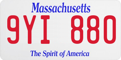 MA license plate 9YI880