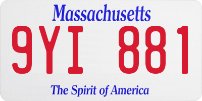 MA license plate 9YI881