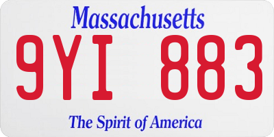 MA license plate 9YI883