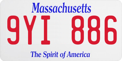 MA license plate 9YI886