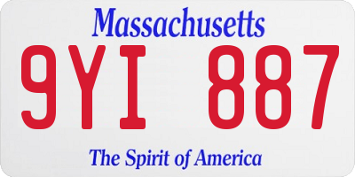MA license plate 9YI887