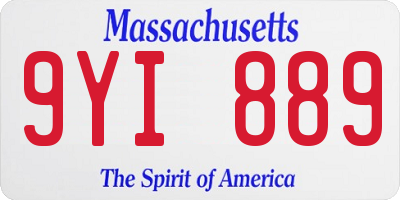 MA license plate 9YI889