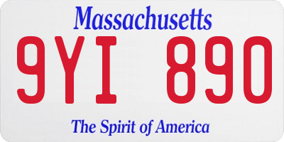 MA license plate 9YI890
