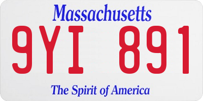 MA license plate 9YI891