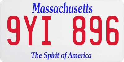 MA license plate 9YI896
