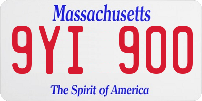 MA license plate 9YI900