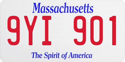 MA license plate 9YI901