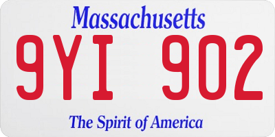 MA license plate 9YI902