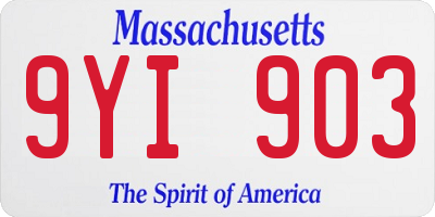 MA license plate 9YI903