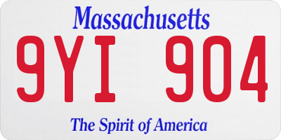 MA license plate 9YI904