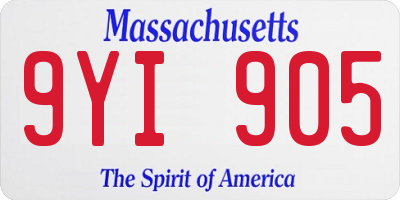 MA license plate 9YI905