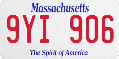 MA license plate 9YI906