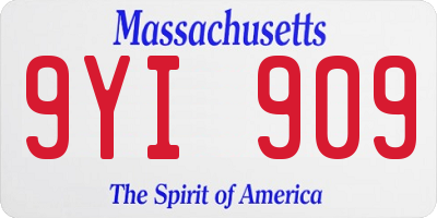 MA license plate 9YI909