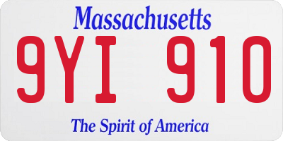MA license plate 9YI910