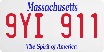 MA license plate 9YI911