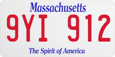 MA license plate 9YI912