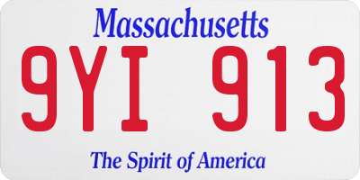 MA license plate 9YI913