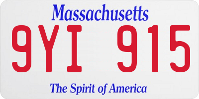 MA license plate 9YI915
