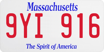MA license plate 9YI916