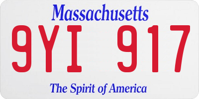 MA license plate 9YI917