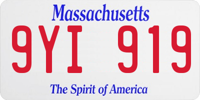 MA license plate 9YI919