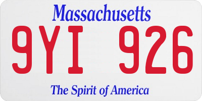 MA license plate 9YI926