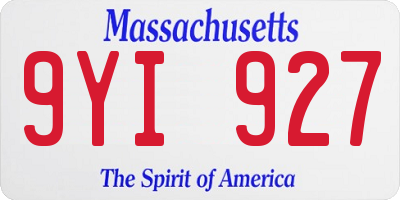 MA license plate 9YI927