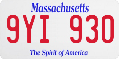 MA license plate 9YI930