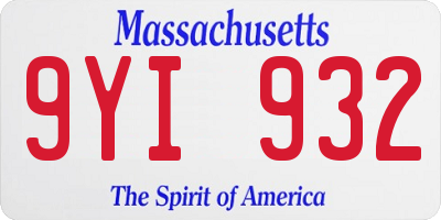 MA license plate 9YI932